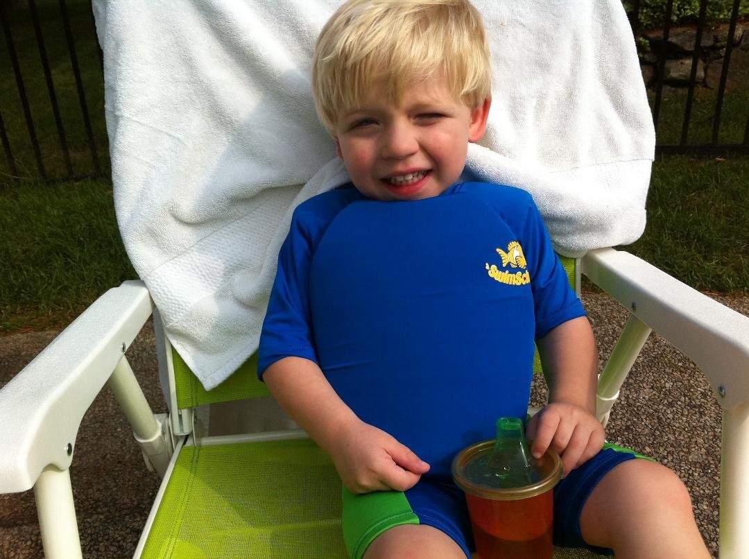Aidan at the pool in Sudbury