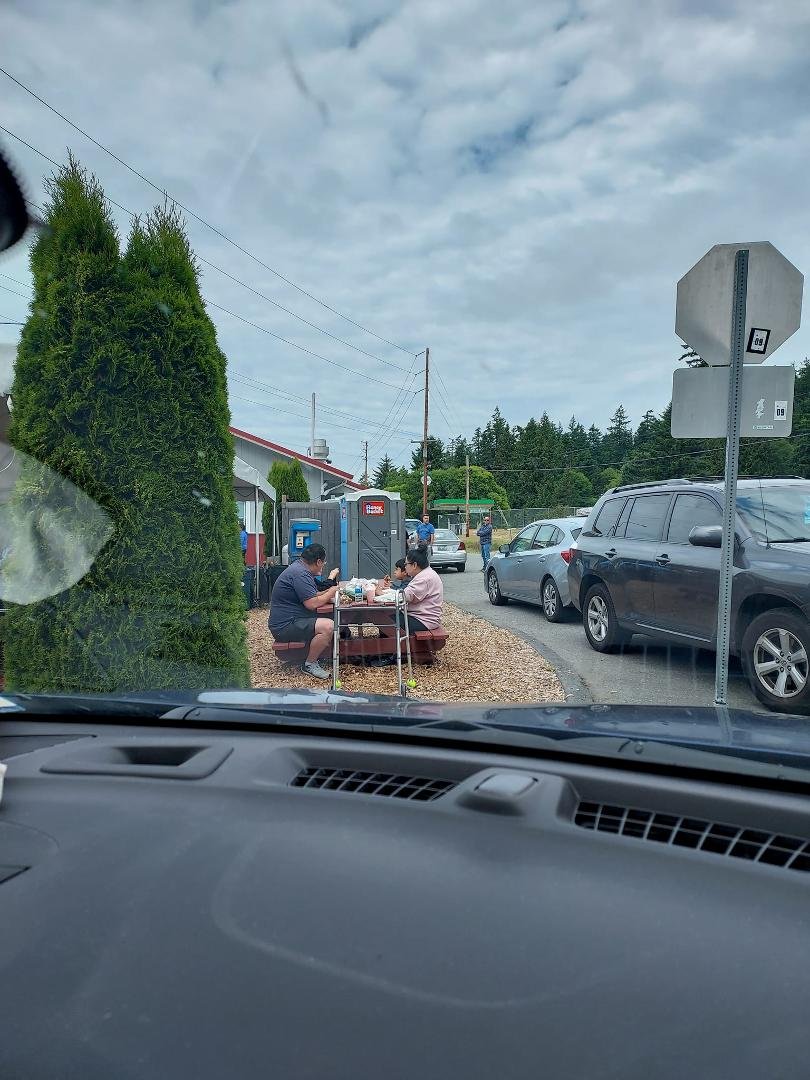 We went to the Shrimp Shack yesterday. Good food 1 hour wait. That's my son Evan,standing in the back round waiting for the food!