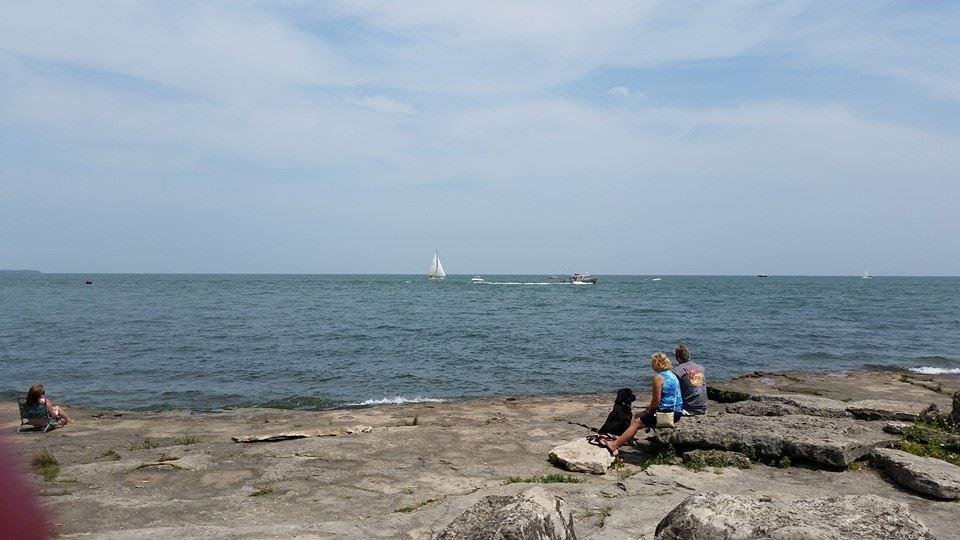 My grandson Spencer and I at Marblehead on Lake Erie. A beautiful day to spend near the water