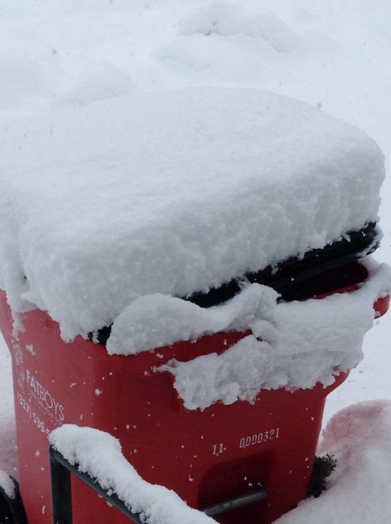 This is how deep it was at 10am this morning but not sure of how much. forgot to measure it..... now it is 12 1/2 inches