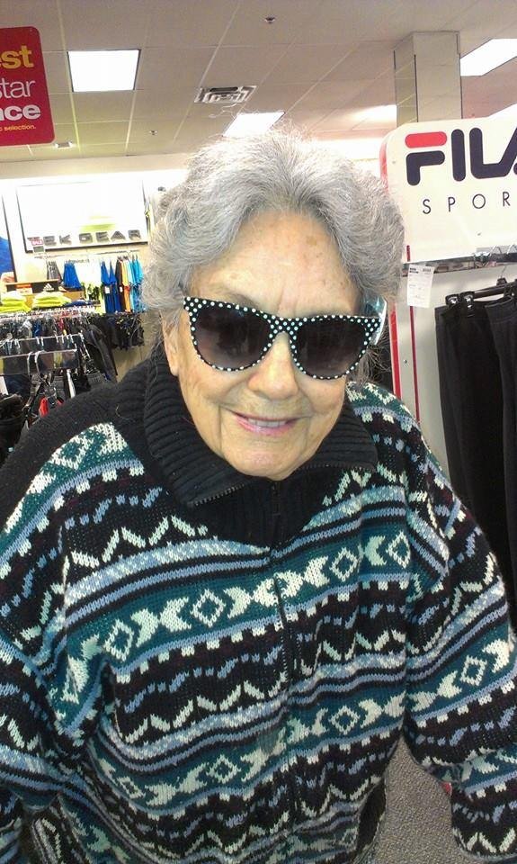 Moms new jazzy sunglasses!  Snow day fun shopping at Kohls!