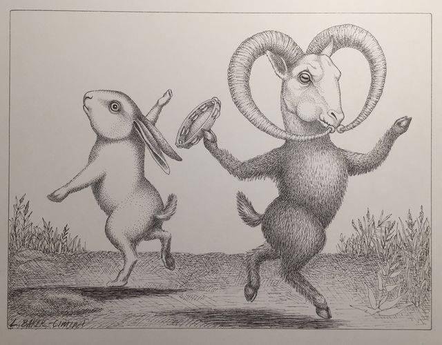 Art by Linda Baker-Cimini. Would you like to dance? Happy weekend to all.