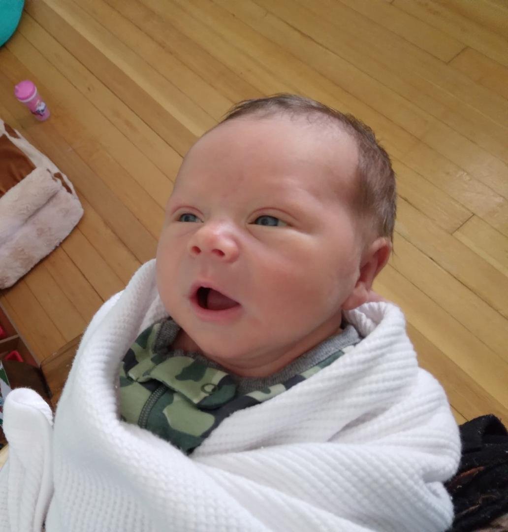 To those who have not seen him yet, meet Logan Maverick Lowe. My new grandson out in Idaho.