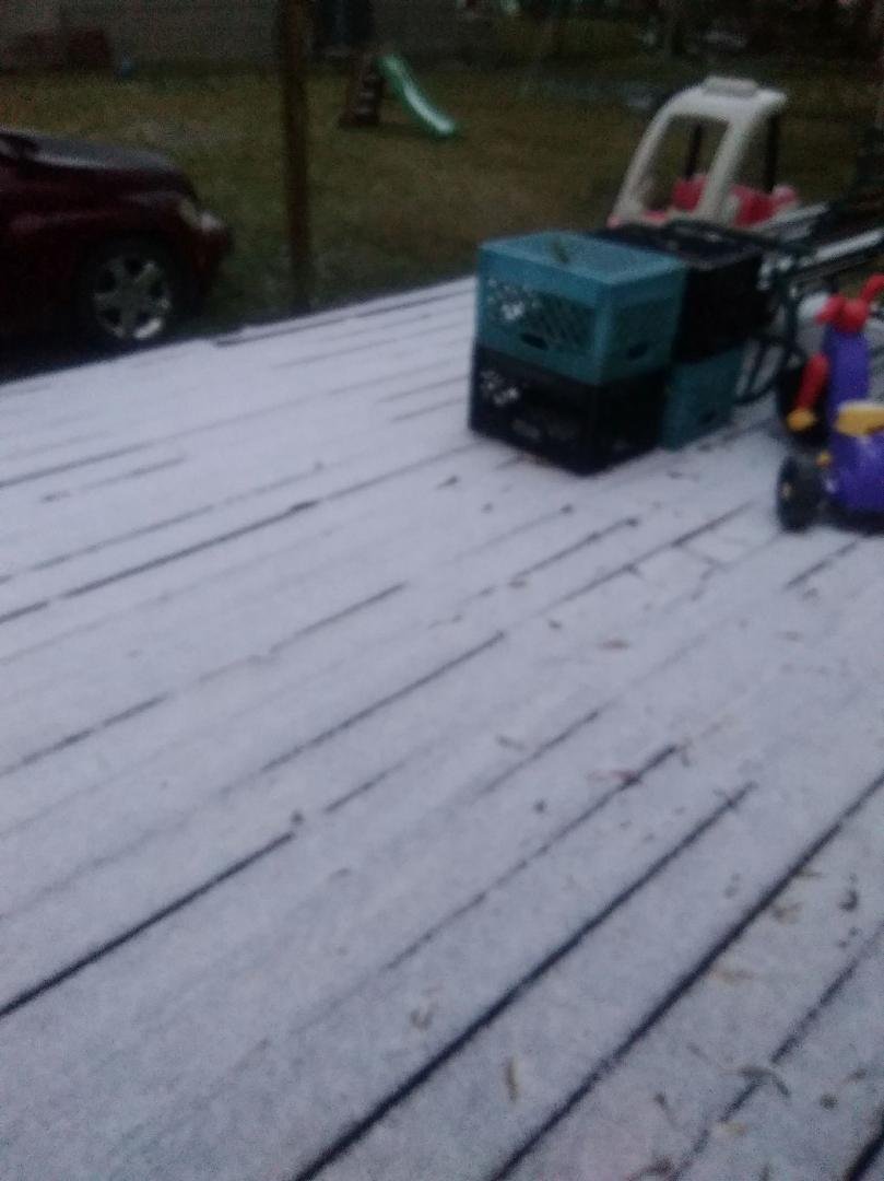 It snow and this is my porch with snow on it