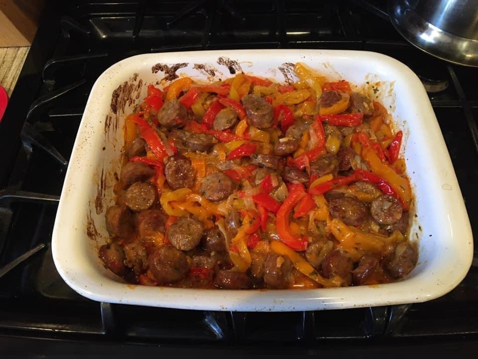 All done sausage & peppers for dinner