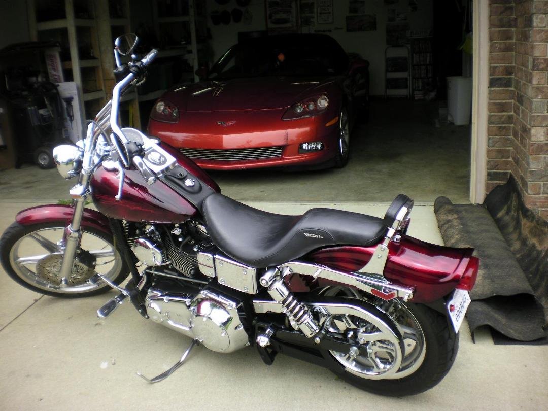 Ron's Baby, and mine in the garage.