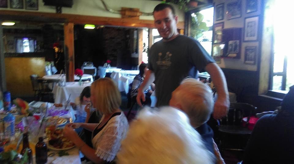 Dad's bday. My son Tommy giving grandpa a hug. Miss you Tom, call me