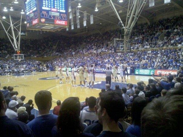 Got a ticket for $20 to the Georgia Tech vs. Duke basketball game at Cameroon arena, Durham, North Carolina...but had to stand for entire game!  Feb. 4, 2010