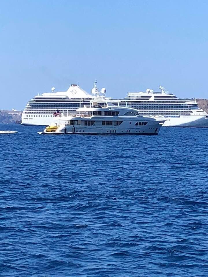 There's the Ship!!!!! That's a yacht in front.