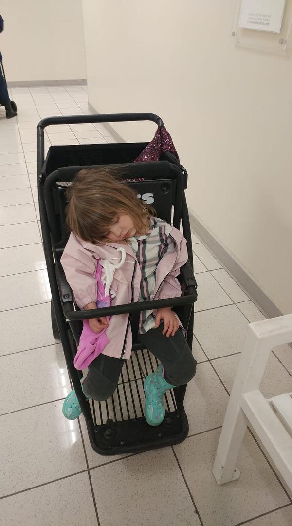 Someone took "Shop 'til you drop" seriously.