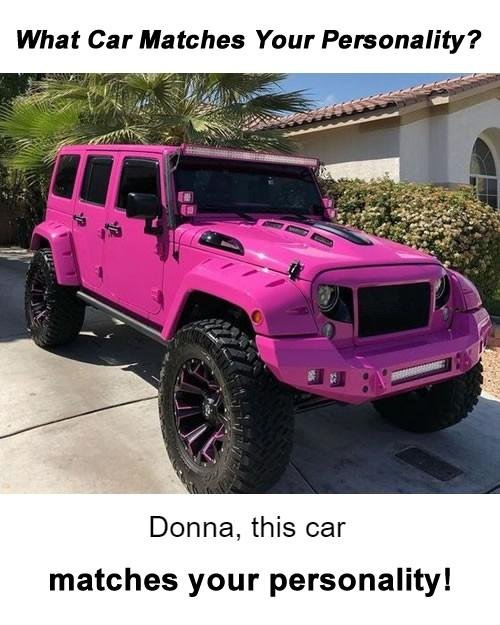 do not like pink jeep is okay