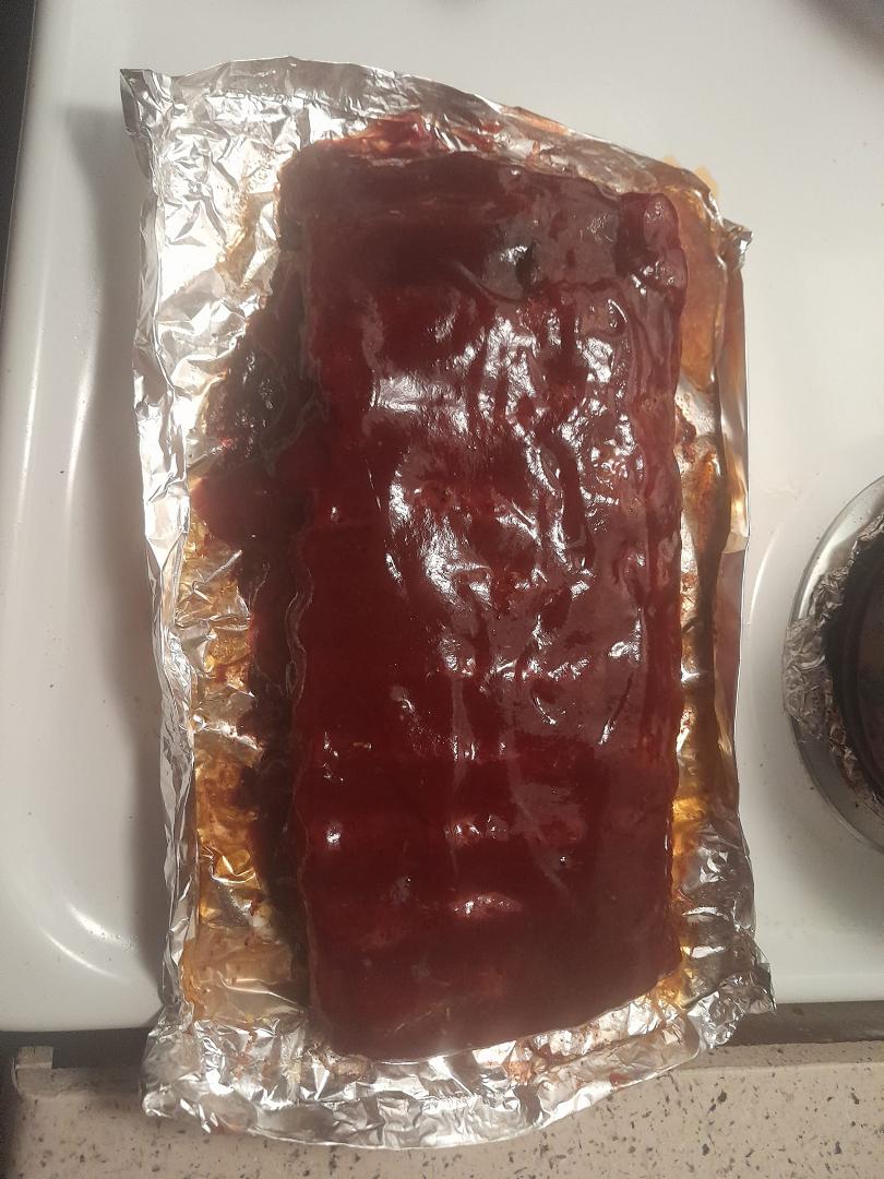 Now you add a base coat of Baby Ray's BBQ