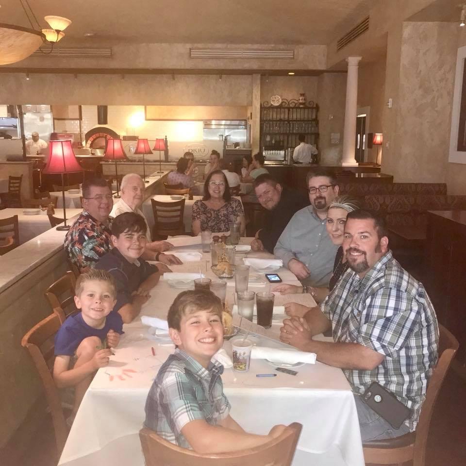 Birthday celebrations for Justin, Jeremy, and son-in-law, Clint, with Nancy, Christen and grandchildren (Christen’s & Clint’s children) and my father on June 30, 2018.