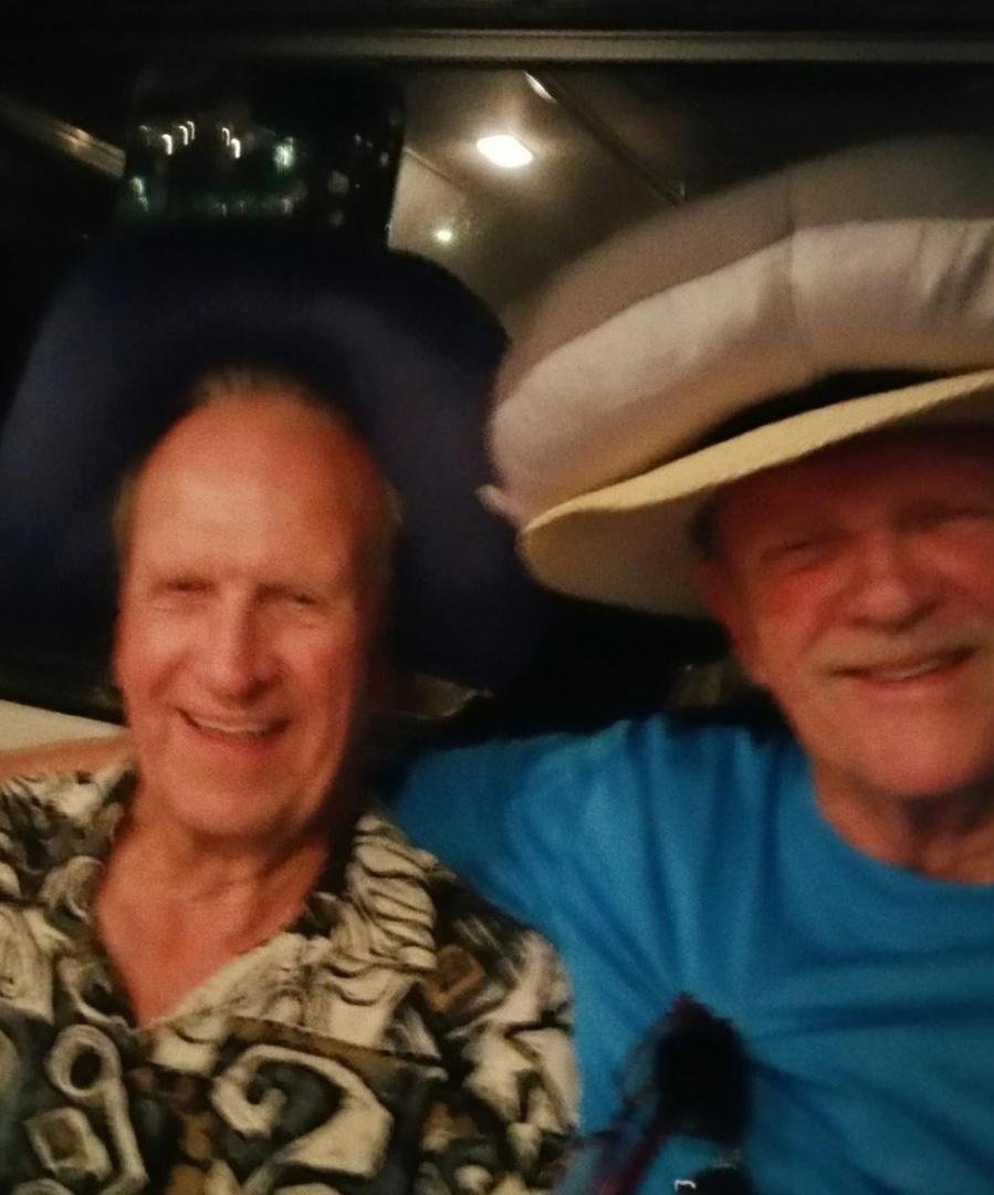 Ray and the birthday boy Marvin (tomorrow) inventing new ways to use neck pillows