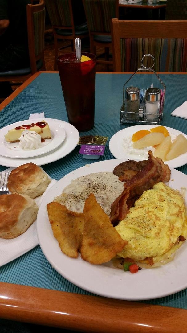 Ran 2 miles, no drove 7 miles to Casino and yes had catfish with my omelet toped off with coffee, life is good, thank you