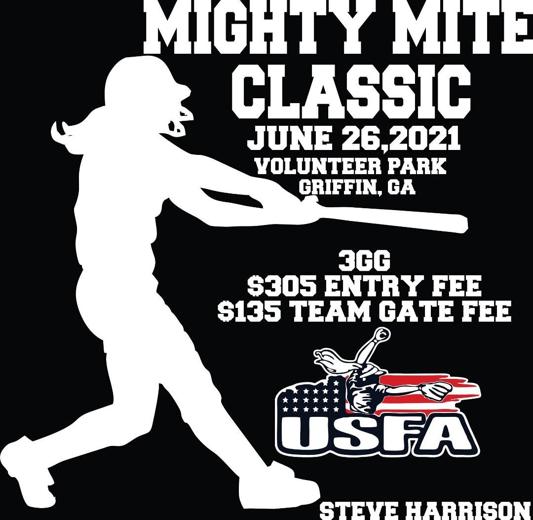 Come join us for our Mighty Mite Classic this Saturday! Give me a call with any questions.. Thanks , Steve 678-859-5787 USFA Usfastpitch.com