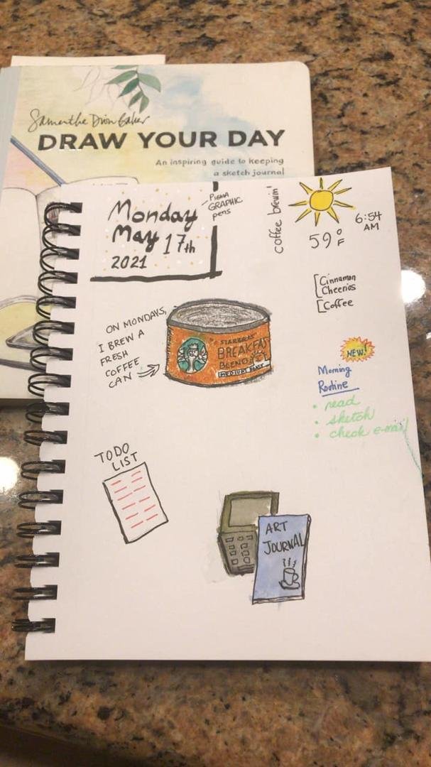 I’m trying Sketch Journaling. Using a mix of media. Watercolors, markers, and oil pastels. Samantha Dion Baker