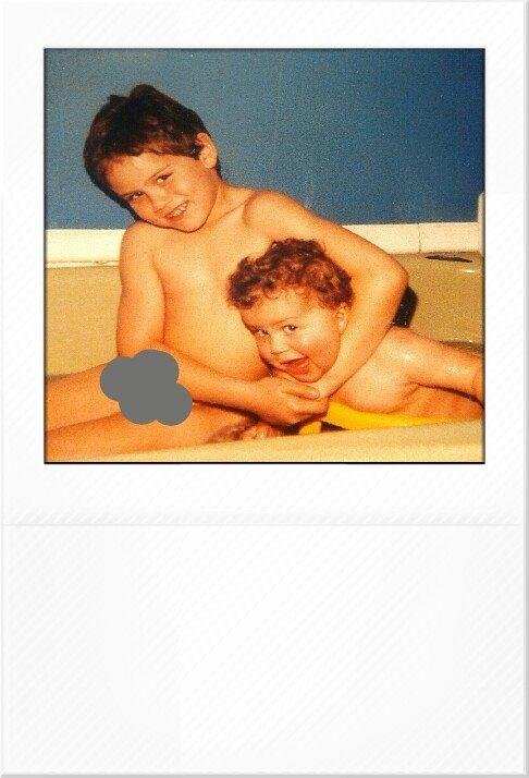 One of my favorite TBT! Ladd La Cour age 7 tormenting Cydnie LaCour age 1 .