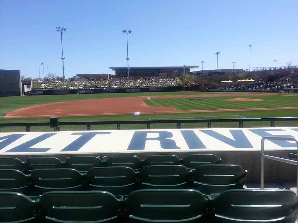 Diamonbacks preseason game against the Brewers. Fabulous seats right behind the DBacks dugout. One more wonderful thing my beautiful wife surprised me with fOr my birthday