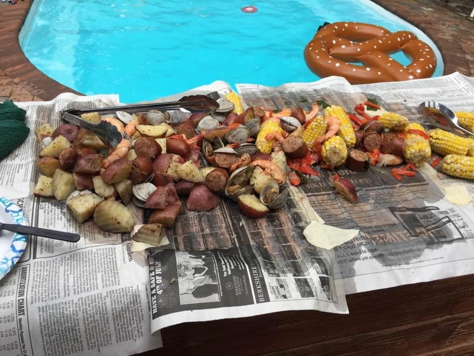 Yummy pool and seafood