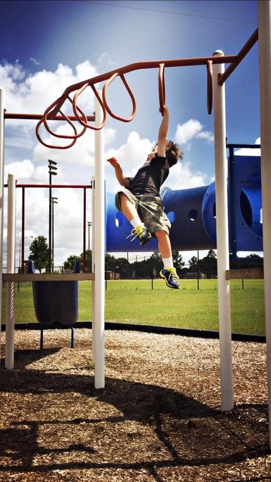 Ethan, enjoying doing laps at the park. I told him that if he did 5 laps in a row, that I'd buy him some ice cream. I had to pay up!