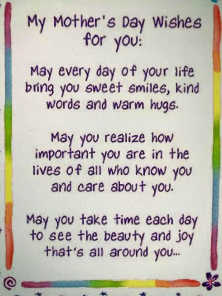 A Thank you seems so very small, when you think about all the sacrifices a mom gives up to raise her family.
