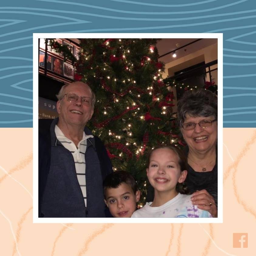 To a great Dad with his grandchildren. Happy Father's Day.