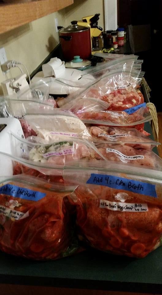 Nineteen crockpot meals going into the freezer makes for a more relaxed December. ;)