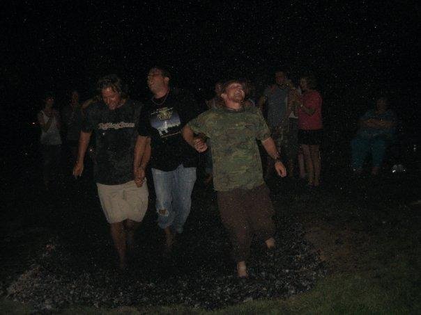 My son Garrett walks on hot coals. I did not teach him this !