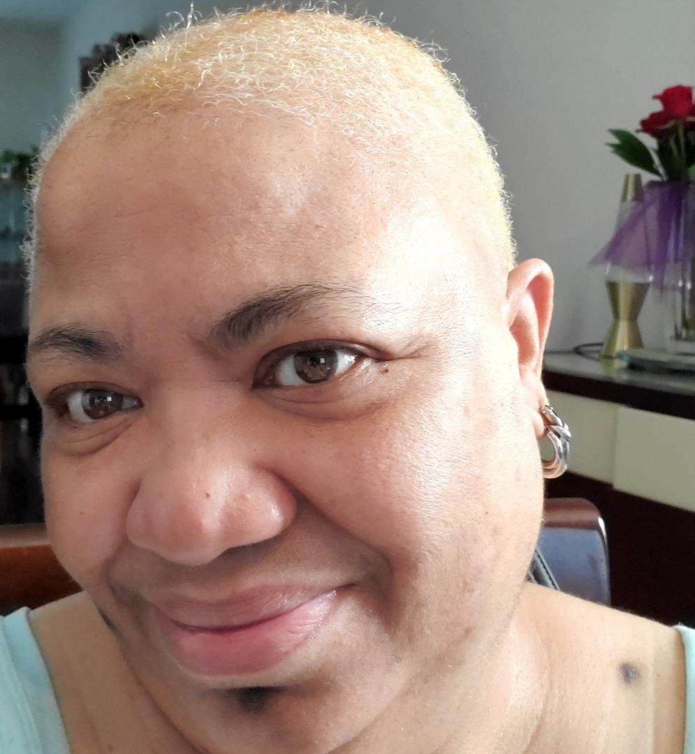 Doing the uber- short blonde thing.