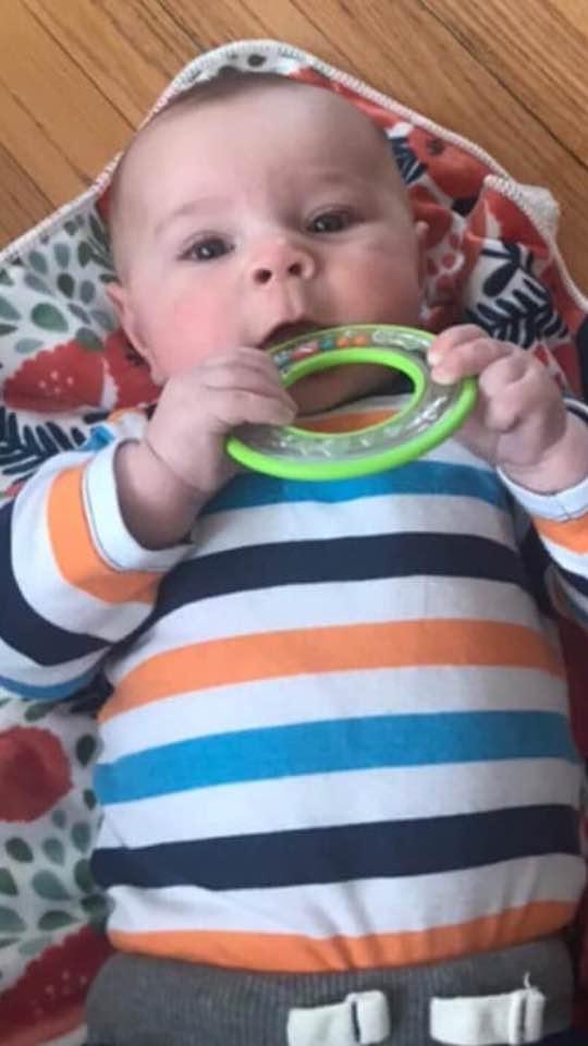 This is the first time I thought my great grandson Brantley looks like me, he has my belly! Great picture.