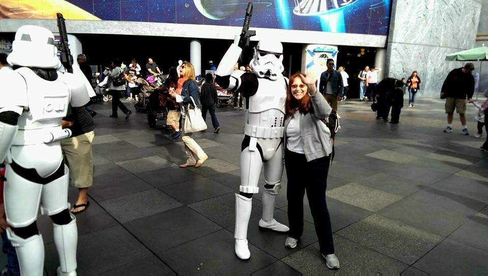Bonnie Blitzstein and LAUSD Security guard at Disneyland