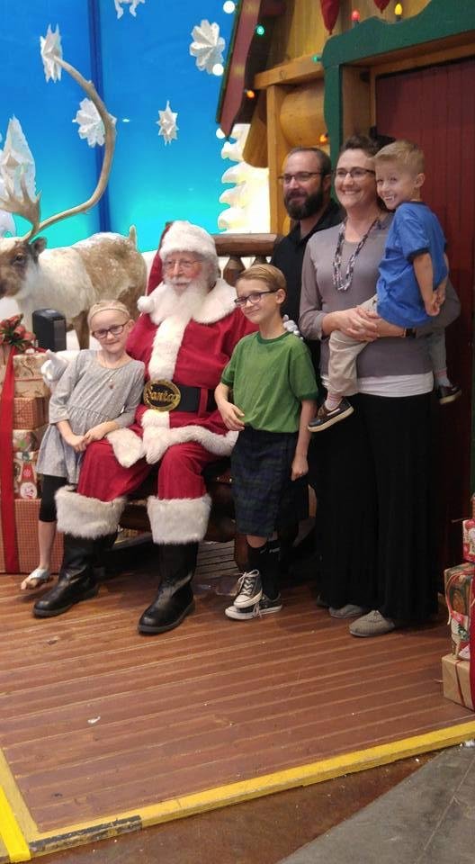 Santa has come to town. (notice Everett's fangs)
