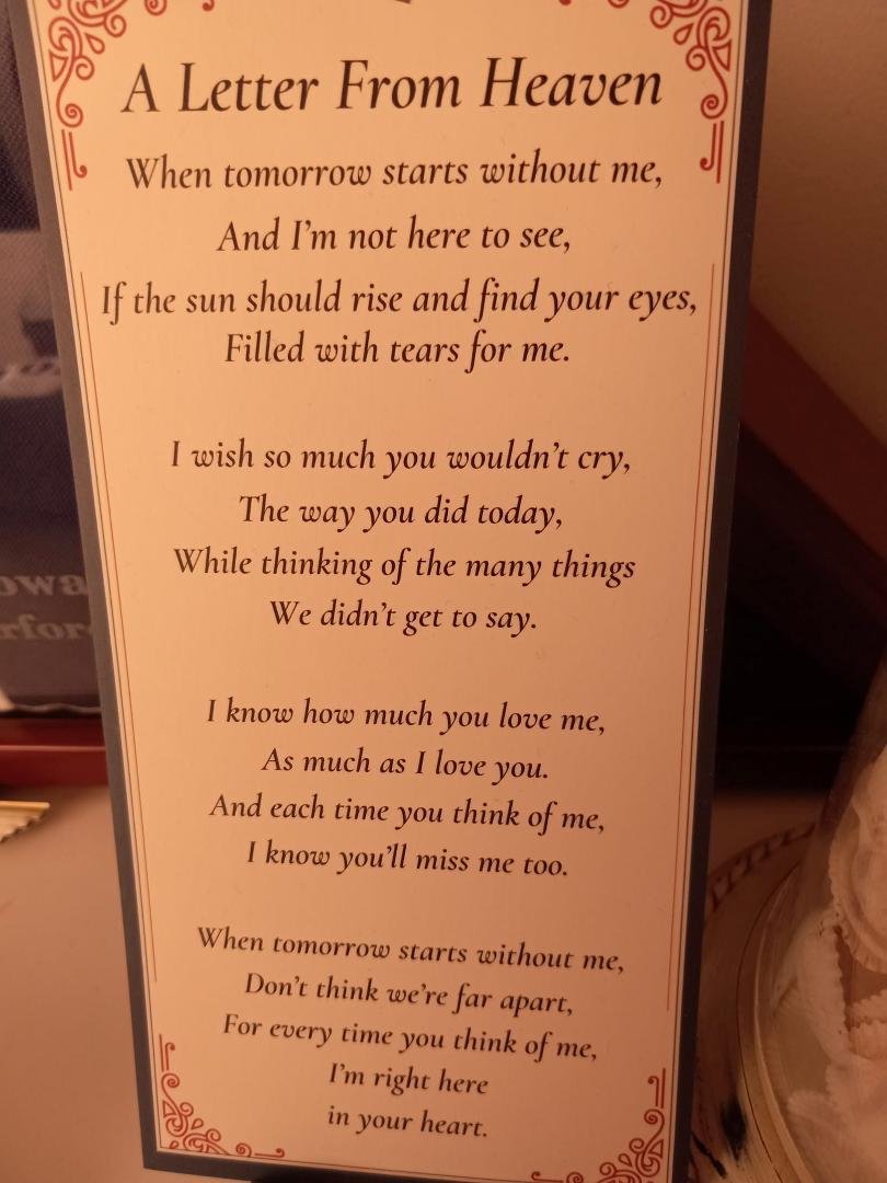 DEAREST JOANNA and SARA! I can't begin to thank you for such a loving gift. Everytime the chimes ring we know ED is with us. God Bless you and your families!