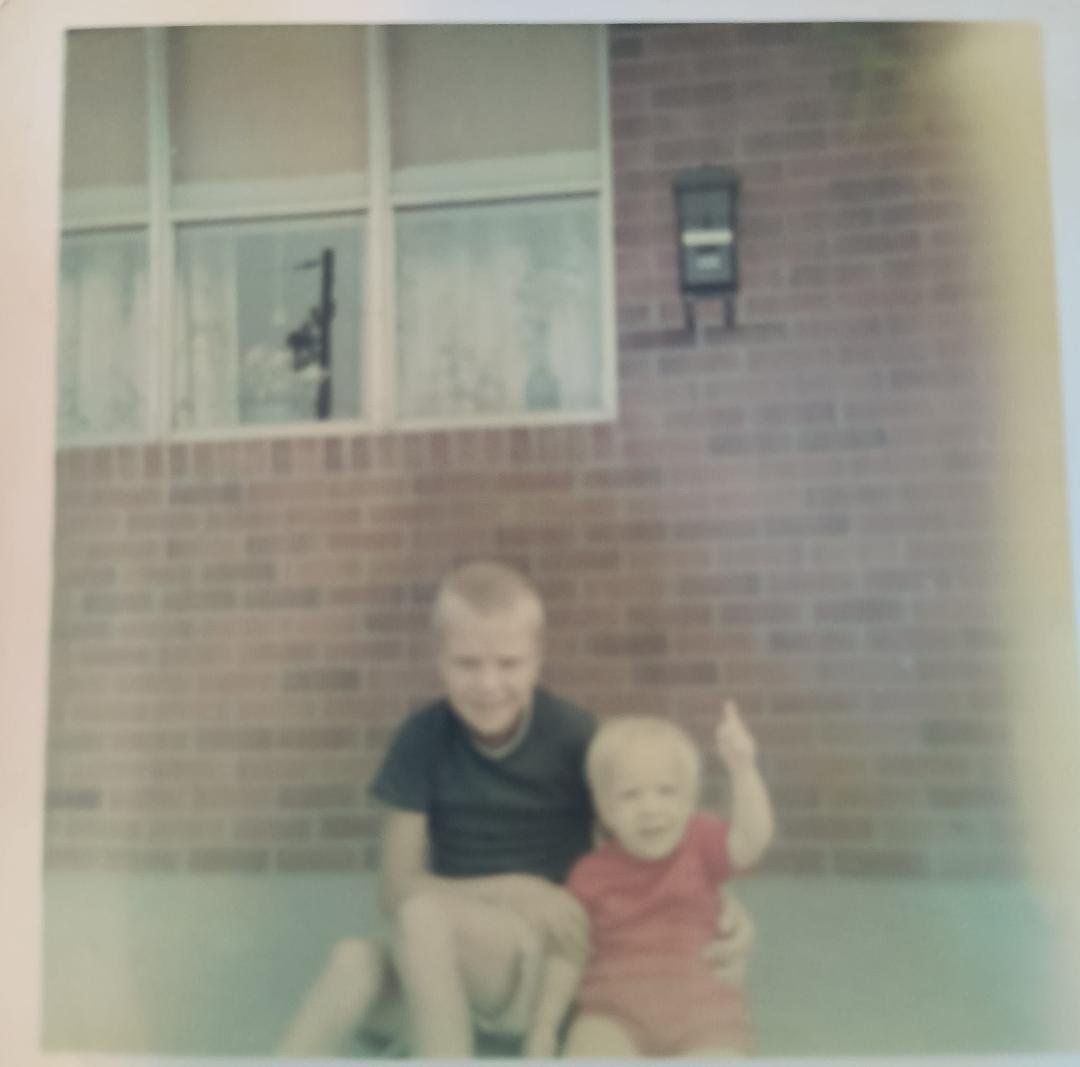 A shout out to my little brother this is us probably 55 years ago, my how the time flies happy birthday love you bro.