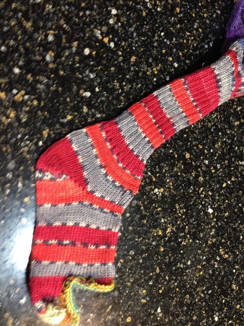 First perfect sock from my vintage circular sock machine desperately seeking identical twin.