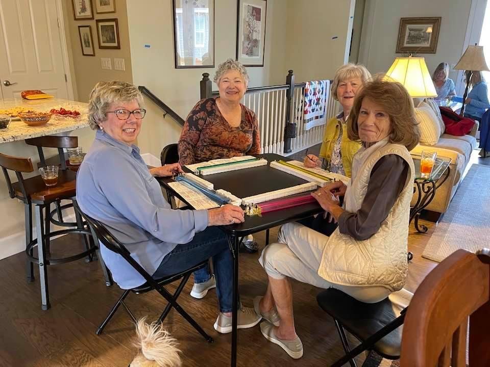 Valerie Moody Cheryl Mee Carolyn Barber & Jo Ann Slemons Wonderful & Fun Playing Mah Jongg at Val's house.