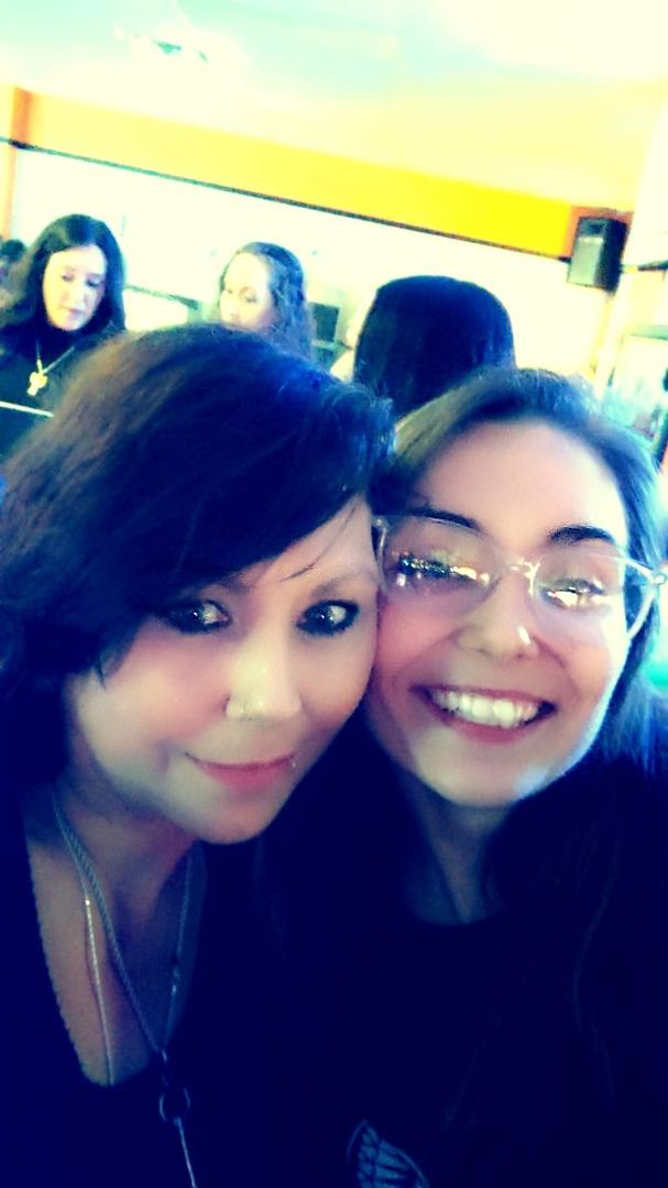 Me and my absolutely gorgeous daughter having a blast tonight! Thank you Kelsie ChyAnn! Love you too the moon and back!!