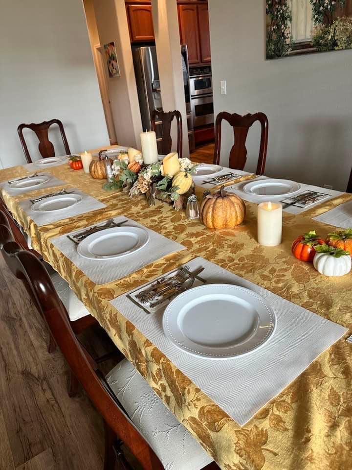 Table is ready for thanksgiving!