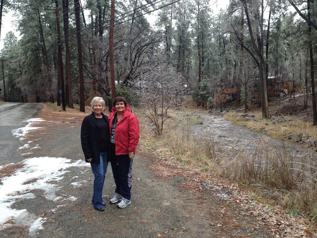 Two beautiful women in a beautiful setting.