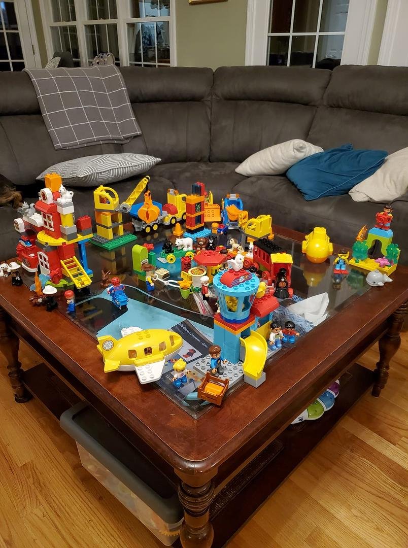So is it bad that I enjoy the legos I got for grandkids. Had to wait until they left to put all the sets together the way the came. Firestation is new, several construction machines, a submarine, an airport, toy story