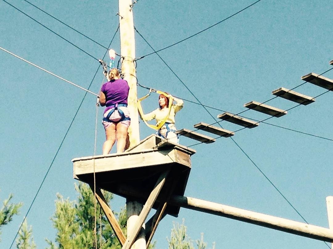 The tree ropes at Lanesboro. Glow retreat group.