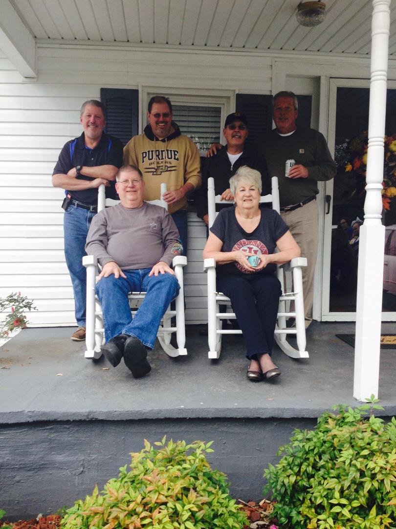 My favorite Aunt and me seated and brothers in back standing in November in Metropolis of Ferguson, Kentucky.