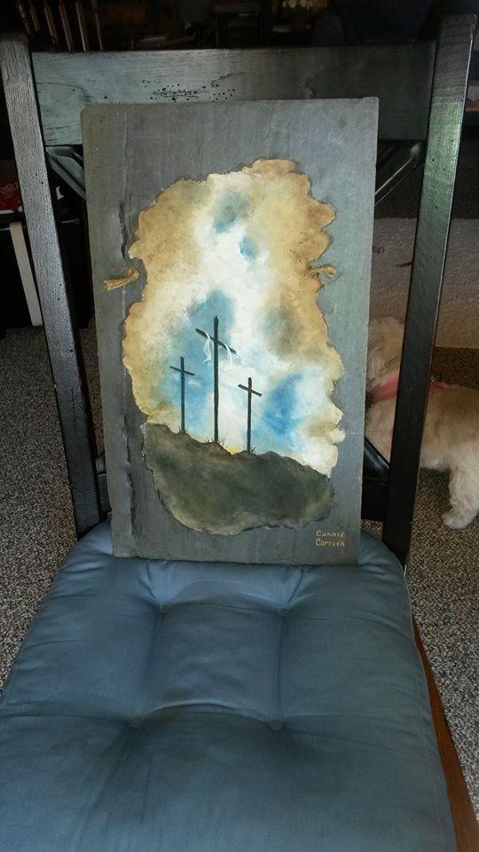 Watercolor on slate...new technique.
