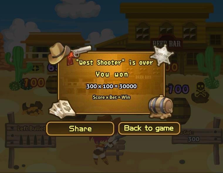 Rella Sanders played the "West Shooter" Bonus and won 30,000 coins in Let's Vegas! Come to join now!