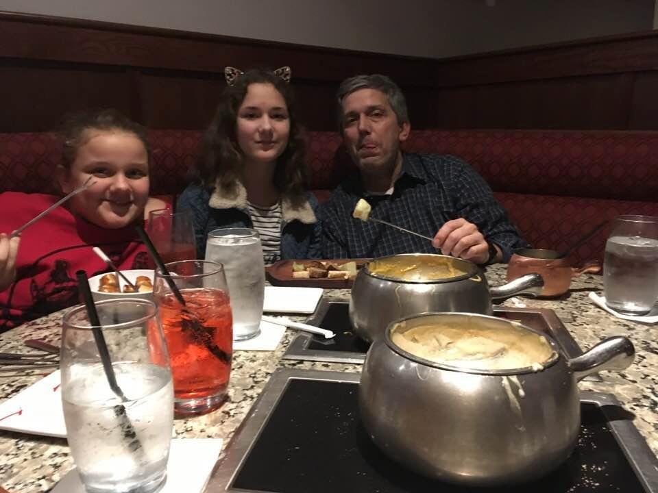 Had a wonderful early Valentines evening with my Son And Granddaughters at The Melting Pot. So much of my kind of food. Everything was delicious from the 2 cheese fondue’s with all the bread And veggies. Cesar salad, Plus