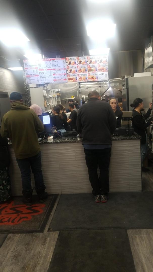 For anyone who ever doubts what the best donair place is in edmonton . The people have spoken . This is Swiss donair. 3 ladies at the counter and 10 -12 in the kitchen . Crazy