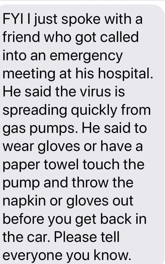 Think about how you pump gas. This was shared with me by a friend.