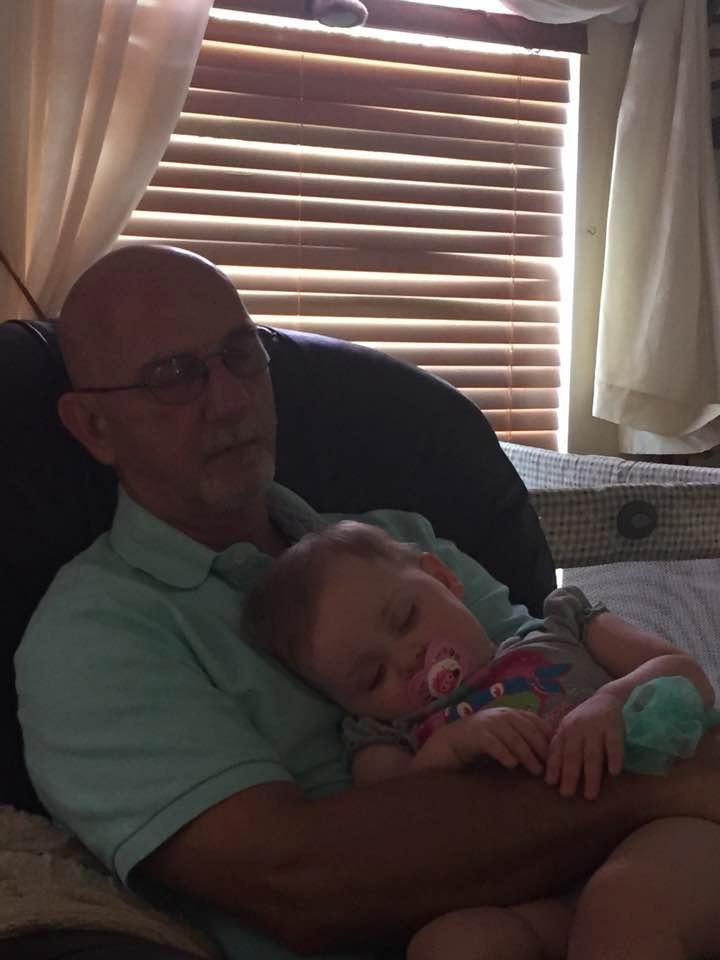 Olivia and her PawPaw after her 1st big birthday party. ❤️
