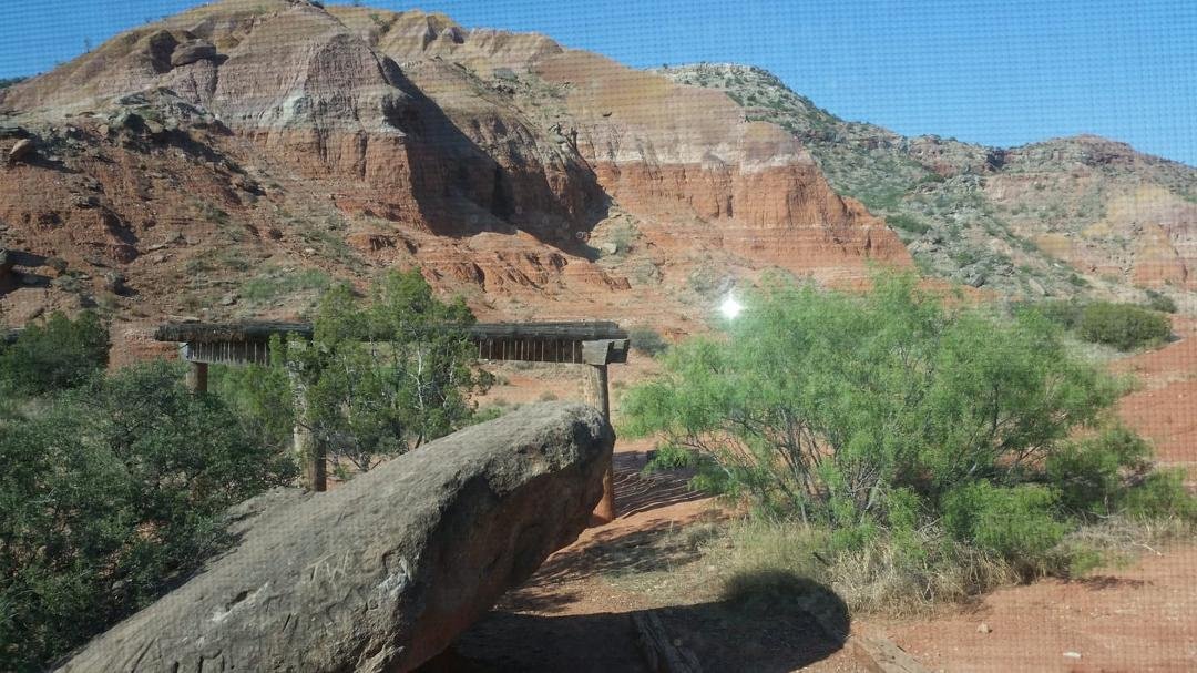 Headed home with a stayover at Palo Duro State Park in Texas. View from the kitchen window.